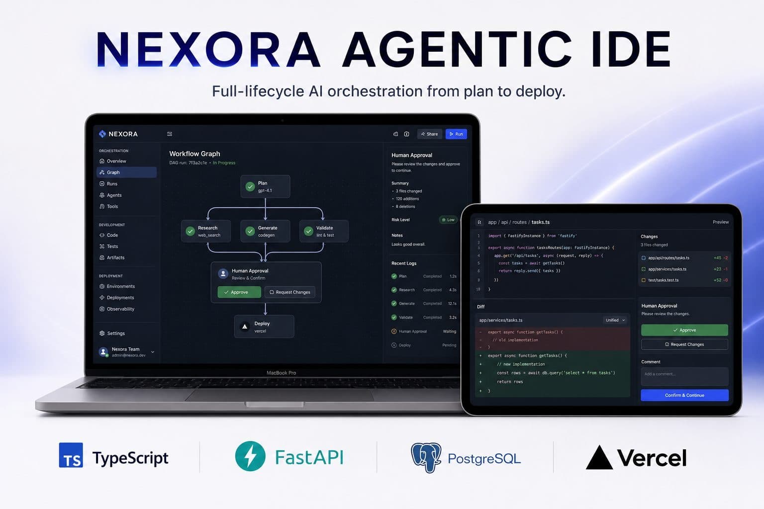 Nexora Agentic IDE product screenshot