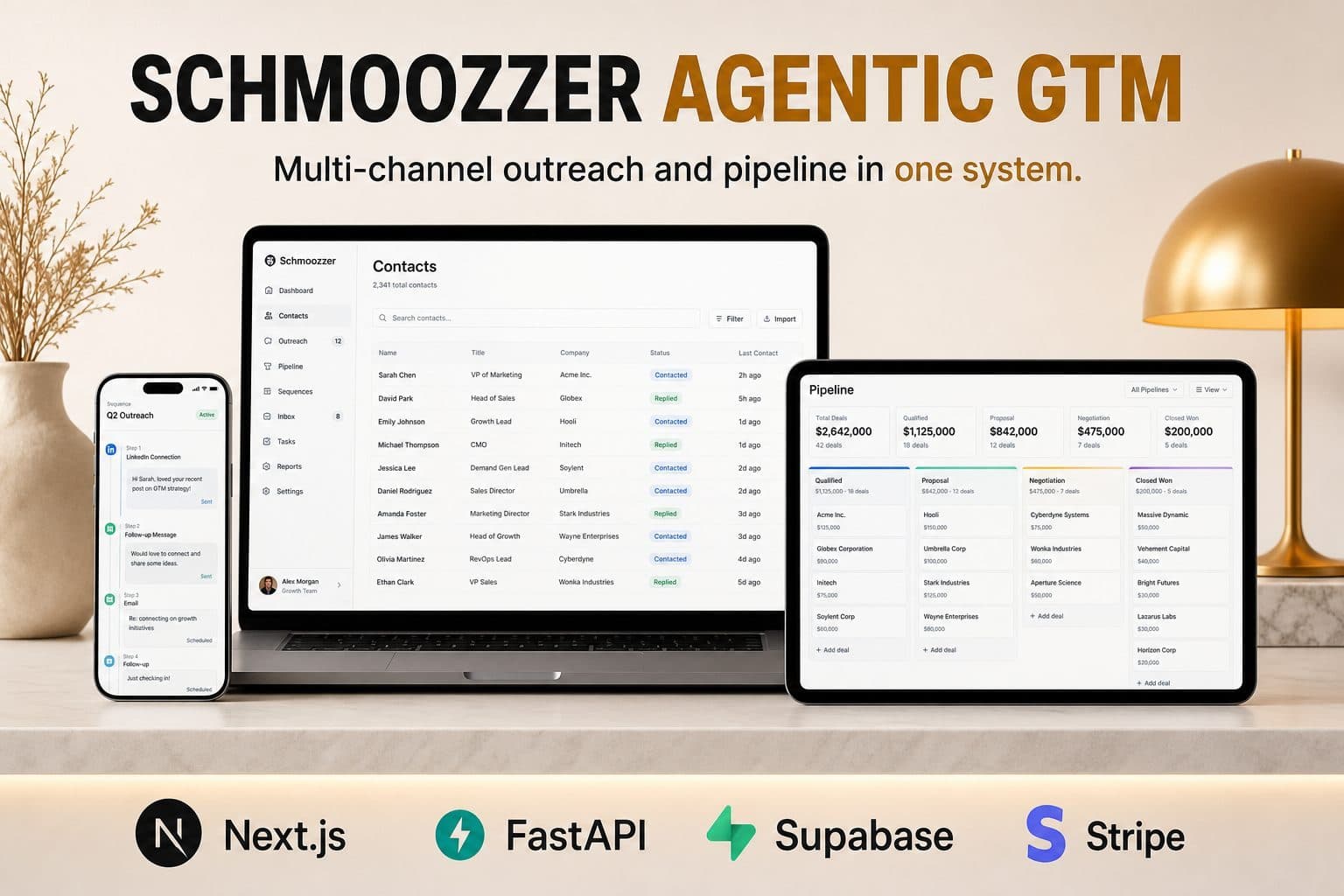 Schmoozzer Agentic GTM product screenshot
