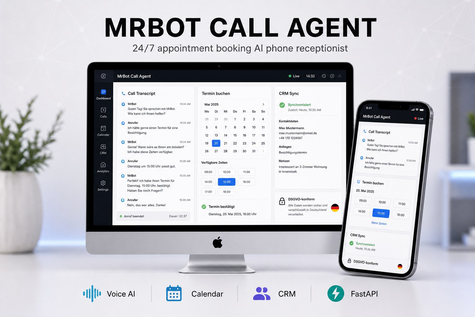 MrBot Call Agent product screenshot